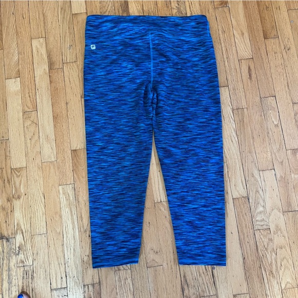 Fabletics Salar Blue Space Dye Mid Rise Crop Leggings - Picture 3 of 11